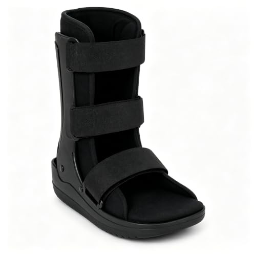 Bota ortopédica profesional negra para pie fracturado,