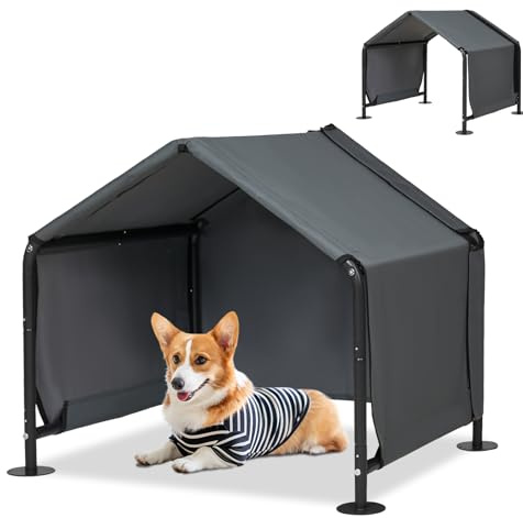 LitaiL Small Dog Shade Shelter - Outdoor Dog House Tent Canopy with Door