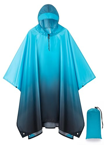 Royalotic Waterproof Rain Poncho, Lightweight Reusable Hiking Rain Coat Jacket with Hood for Outdoor Activities, Unisex, One Size