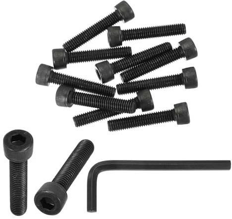 PATIKIL M8 x 40mm Hex Socket Head Screws Cap Bolt, 10 Pack 12.9 Grade Carbon Steel Hexagon Socket Bolt Hex Drive Machine Screws with Wrenches, Black
