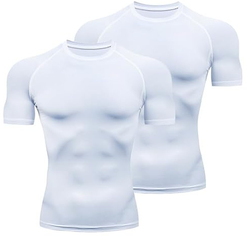 NuCamper Kompressionsskjorta För Män, Kompression Kroppsformare, Kortärmad Löpartröja, T-Shirt, Herr Undertröja, Funktionell Skjorta, Andas Baslager, För Löpning, Träning, Fitness, Bodybuilding, Gym