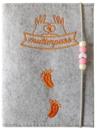 Estuche de fieltro grueso para certificado de embarazo, viene con imágenes de cheques organizador para documentos de hospital y seguro, soporte para pasaporte de maternidad alemán