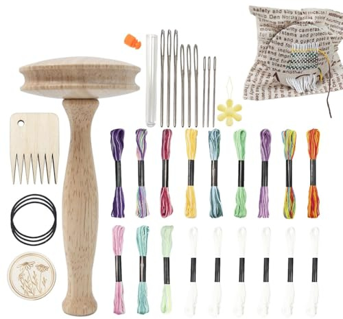 The Quilted Bear Darning Mushroom - Sewing Needles Mending Mushroom Darner For DIY Hand Sewingg, Socks, Clothes, Hats, Scarves | Durable, Efficient, And Versatile Tools For Sewings, Embroidery, And Cr