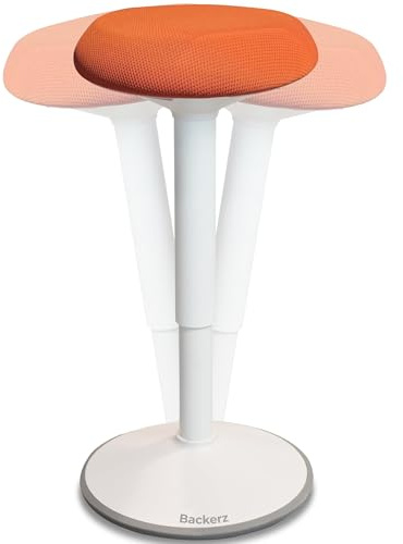 Standing Desk Stool Chair, Height Adjustable Stool 21-31 inch for Office and Classroom, Swivel seat, Anti-Slip Bottom Ergonomic Wobble Stool with Rocking Motion, Orange