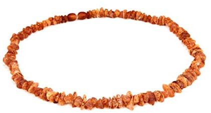 AMBERAGE Natural Baltic Amber Necklace for Women - Hand Made from Raw/Certified Baltic Amber Beads(2 sizes) (17.7)