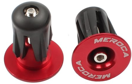 Azarxis Tapones de Extremo de Barra de Bicicleta Tapa de Manillar de Aluminio para Bicicleta de Carretera, Bicicleta de Montaña, BMX, MTB, Fixie (Rojo - 26 mm - 2 Pcs)