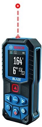 BOSCH GLM165-22 165 Ft Blaze Laser Distance Measure, Includes 2 AA Batteries, Belt Clip, & Pouch