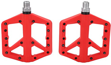 Buachois Mountainbike Pedale Rot 9/16 Zoll Aluminiumlegierung Rutschfestes Pedal Radfahren Fußstütze Adapter Fahrrad Wartung Ersetzen Refit Zubehör für MTB Reisefahrräder