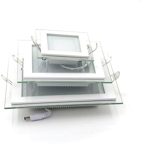 Pannello LED dimmerabile Downlight 6W 12W 18W Pannello quadrato in vetro Luci Lampade da incasso a soffitto ad alta luminosità SMD5730 AC110V AC220V (Color : Warm White, Size : 6W 220V Dimmable)