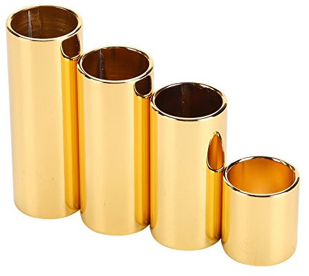 VGEBY 4 Stück Pro Set E-Gitarre Metall Slide Bar Gitarren String Slides Golden, VGEBYG8O7E1PX35