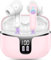 Wireless Earbuds, Wireless Headphones Bluetooth 5.3 with 4 ENC Noise Cancelling Mic, 40Hrs Bluetooth Earphones, 14.2mm Drivers In Ear Earbuds, 2025 Deep Bass Stereo Ear Buds IP7 Waterproof/LED Pink
