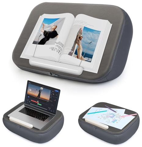 elitehood Grand support de livre confortable avec coussin d'oreiller pour lire les mains libres au lit, support de livre de lit – Minimise la fatigue du cou et idée parfaite pour les amateurs de