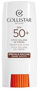 Collistar Sonnencreme Stick Lsf 50+, Speziell Gegen Flecken, Hoher Schutz UVA-UVB-IR, Pro-Vitamin-D, Behandelt Sonnenflecken, Für empfindliche Bereiche, Leichte Textur, Wasserfest, 9 ml