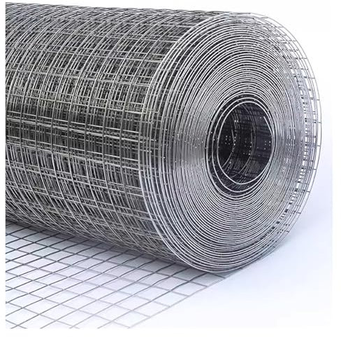 Toile de quincaillerie en Acier Inoxydable, Rouleau de Treillis métallique, clôture en Fil de Fer, Grille de Jardin en métal à Mailles de 6 mm, Filet à volaille (0,9 x 6 m)