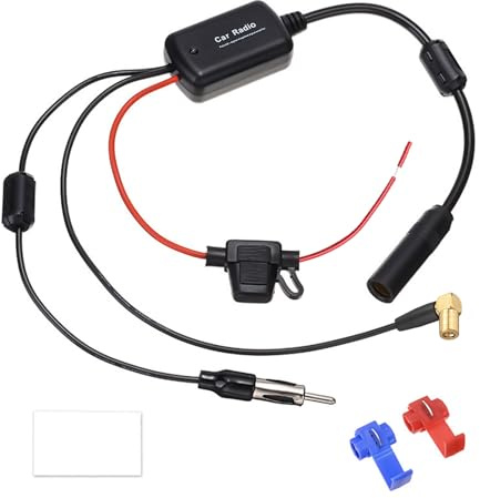 3-in-1 Amplificatore Antenna Auto, Cavo SMB Antenna Splitter, DAB Adattatore Splitter Universale, Amplificatore di Segnale per Autoradio Sony, Pioneer, Kenwood, Alpine, JVC, Radio FM DAB+ Plus