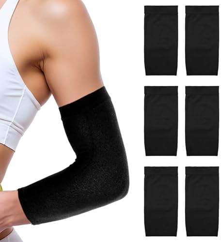 Yphzmtz 3 par svarta underarms-tatueringsskydd, spandex ärmärm överarm bandage, för att täcka tatueringar och solskydd, för män och kvinnor