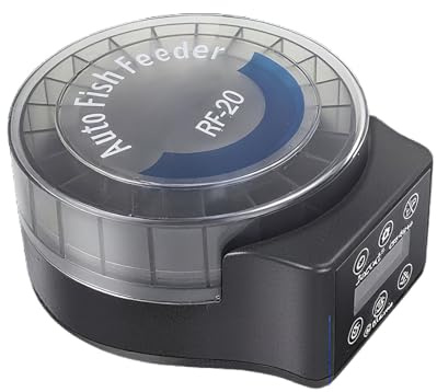 Distributore Di Cibo Per Pesci Con Controllo Regolabile 6 Livelli | Distributore Automatico di Cibo per Pesci - 140ml Timer di Alimentazione Programmabile Per Acquario Ufficio Ma