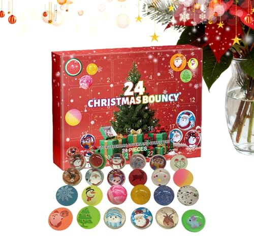 Calendrier de l'Avent 2025 Avec Balles Rebondissantes, 24 Jours De Jouets Billes - Calendrier Compte à Rebours pour les Vacances - Pour Noël à la maison Fêtes Et Vacances Pour Garçons Et Filles