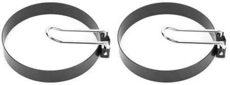 Äggringform i rostfritt stål Non Stick Kökstillbehör 2 STK Svart rund äggformare Stekpanna Ring för att göra stekta ägg Minipannkakor Äggmuffins