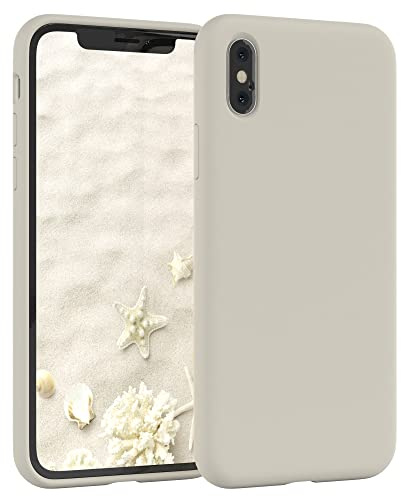Eazy Case Coque en Silicone Premium pour téléphone Portable Compatible avec iPhone XS Max, slimcover avec Protection pour Appareil Photo et Doublure intérieure, étui, Taupe