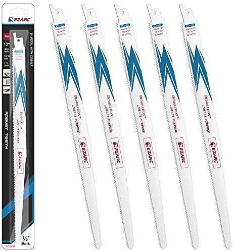 EZARC Lame de scie sabre Multi-Purpose 10/14TPI 300mm R1225DG (5-Pack)