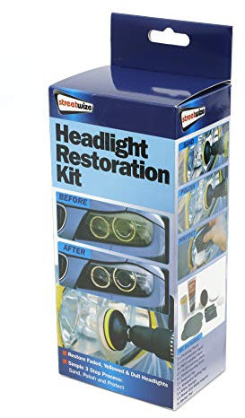 Streetwize - Headlight Restoration Kit, Polish Cleaner Kit - Restores headlights that have faded, yellowed or hazy