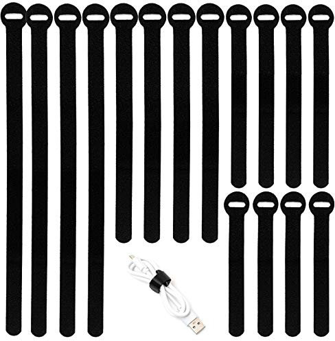 Have ME TD 150PCS Reusable Cable Ties - 4+6+8+10inch Multi-Purpose Hook & Loop Cable Straps, Black