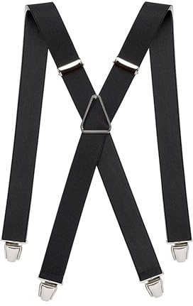Pierrot - Bretelle Uomo Larghe Premium Vintage - Regolabili Fino A 130cm - Elastico Rinforzato - Garantite A Vita - Clip molto forti - Bretelle Uomo Eleganti