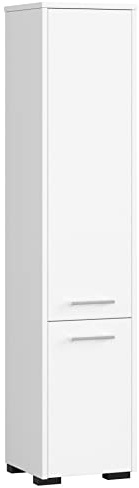 AKORD | Mobile Alto da Bagno FIN 2D | 30x140x30 cm, peso 25 kg | 2 Ante | Moderna Mobiletto | Armadio a muro | Armadietto chiuso in piedi | Adatto Anche come Pensile | Bianco
