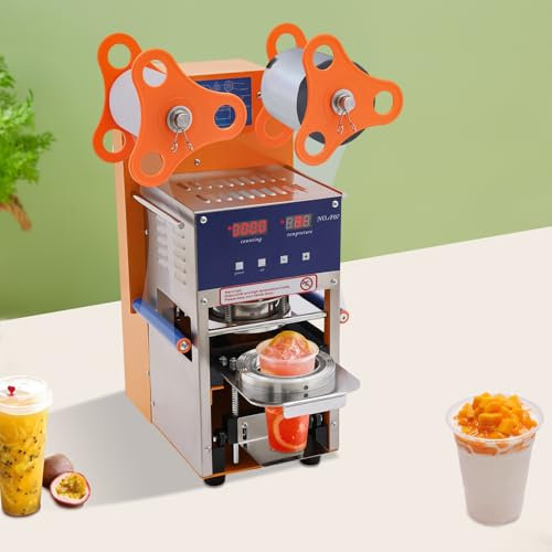Máquina de sellado de té con leche máquina de té de burbujas de 400 vatios Sellado automático, taza de té máquina automática de tazas 400-600 tazas/H taza eléctrica Sealer, EU STOCK