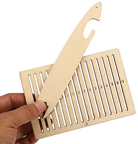 HERCHR Kit de métier à tisser, métier à tisser à la main en bois cadre de tissage cadre de tissage métier à tissers ceinture en bois métier à tissers artisanat pour bracelet sac ceinture