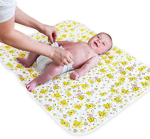 Baby Changing Mat - 31,5 x 25,5 inch Waterproof Portable Travel Changing Pad - Wipeable Liners with Reinforced Double Seams - Change Diaper On The Go - Foldable Large Baby Nappy Changer Mat