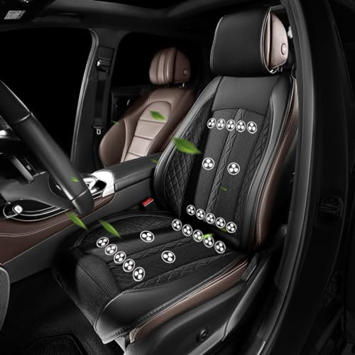 Coprisedile per Auto Rinfrescante E Traspirante Con 24 Ventole, Cuscino Del Sedile Ventilato a 3 Velocità, Controllo Indipendente Dello Schienale/Sedile, Coprisedile per Auto Fresco car black