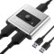 Jancane Aluminium Bi-Direktional USB Switch - 2 in 1 Out / 1 in 2 Out KVM Switch für PC, Drucker, Scanner, Tastatur
