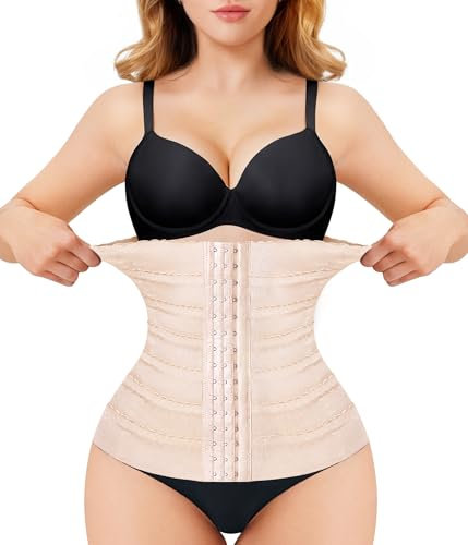 KUMAYES Unterbrust Korsage Damen Waist Trainer Corset Bauchweg Taillenformer Korsett Damen bauchweg Shapewear (Beige, 3XL)