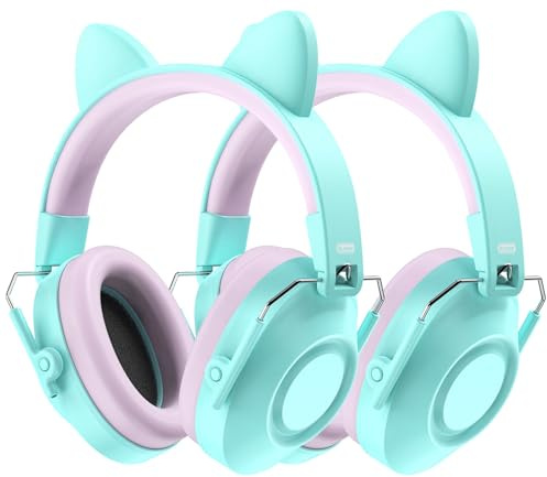 Dr.meter Kids Ear Defenders, 32dB SNR 2Pcs Ear Defenders Children Hearing Protection Comfortable Earmuffs for Autism Ideal for Concerts Fireworks Monster Jam UKCA Certified with DIY Stickers Lake Blue