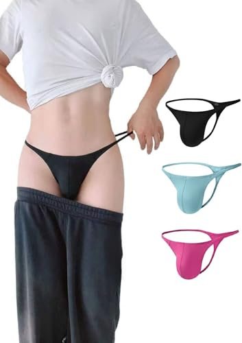 KUKUMOOD Mens G-string Nylon Thongs Sexy Low Rise Bulge Pouch G-string Underwear