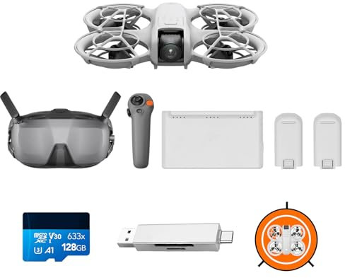 DJI Pack Neo Motion Vuela Más, dron mini con cámara 4K UHD, 135 g dron que vuela siguiéndote, despega desde la mano, seguimiento de objetivos, QuickShots, con RC Motion 3 (Charger + Clean Kit)