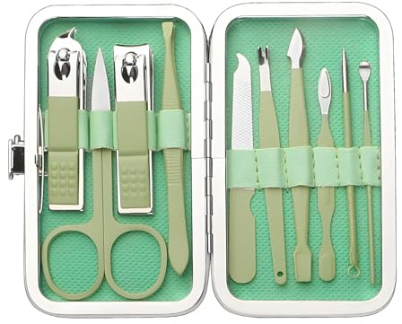 Manicure Set – Professional Nail Clippers Kit, 10-in-1 Stainless Steel Grooming Tools with Travel Case, Portable Manicur Nail Care Kit for Women & Men, Pedicure & Nail Care Tools for Home & Travel