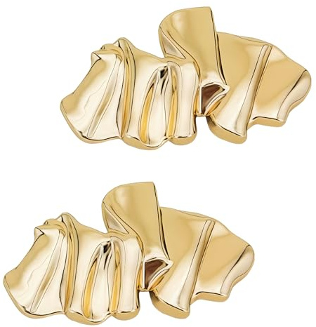 Lot de 2 broches en métal doré de forme irrégulière, épingles dorées pour vêtements, broches et accessoires de mode féminine pour mariages, tailleurs, robes