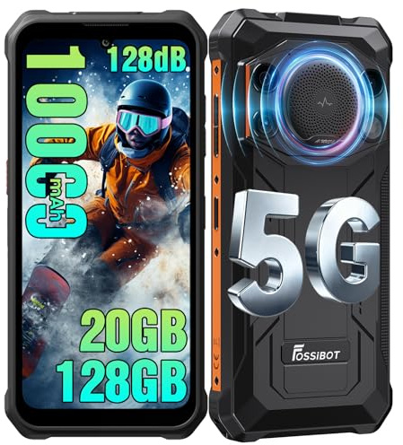 FOSSiBOT F110 Pro 5G Telefono Cellulare Infrangibile 10000mAh 20GB + 128GB/2TB, Altoparlante 128dB, Dimensity 6300 Display HD+ 6,745, Android 15 Smartphone Infrangibile 50MP, Dual SIM IP68/IP69K