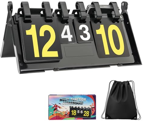 Tobefore Flip Scoreboard with Storage Bag, Waterproof Double-Sided Large Number Score Keeper (1-31) for Volleyball,Cornhole and Ping Pong, Portable Tabletop Scoreboard for Indoor Outdoor Sports