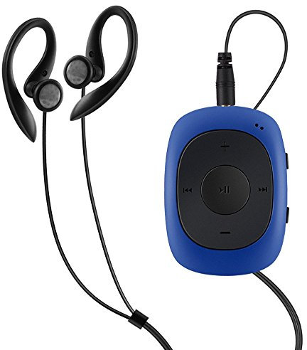 AGPtek G02 Mini-clip Reproductor de MP3 8 GB de capacidad con radio FM( una Funda silicona incluido) , Azul