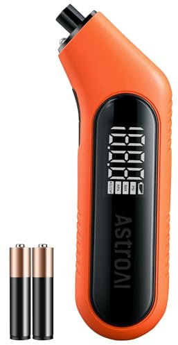 AstroAI Digital Tyre Pressure Gauge 300PSI 20Bar Large Screen with Backlight and Flashlight, 4 Settings Tyre Pressure Checker Suitable for Cars, Trucks, Bicycles, Motorcycles, AAA Batteries