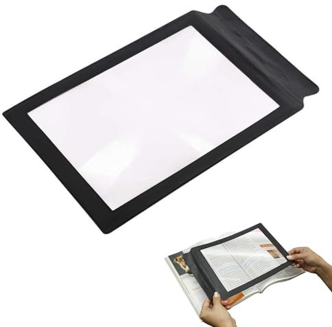 3 X Loupe de Lecture,Malvoyant Feuilles de Loupe,Loupe de Page,Loupe Pleine Page pour la Lecture,3X Grande loupe Aide à la Lecture de Livre lentille,Feuille de loupe A4 Pleine Page,1PC