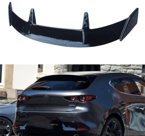 LHZPGC Alerones de Techo Traseros de Coche para Mazda 3 Hatchback 2010-2022, alerón Superior Trasero, alerones de Kit de carrocería,A-Black