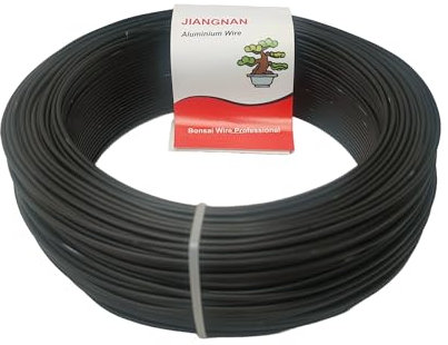 Alambre de aluminio anodizado para bonsáis, 1 kg, diámetros de 1 mm a 5 mm, color negro (Ø5 mm)