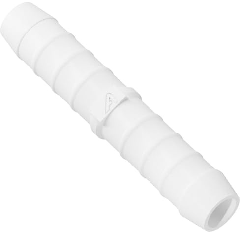 Tubo conector de manguera recto de plástico blanco de 20 mm (0,75 pulgadas) y goma de silicona de PVC