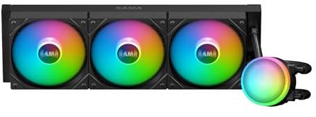 SAMA L60 360 AIO CPU Liquid Cooler, ARGB Pump, 3x120mm ARGB PWM Fans, Black