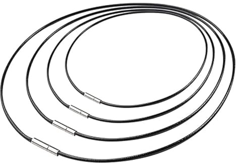 MUYAPAY 4 Pièces Chaine Collier Cordon Cuir Pendentif Ras Tressé Bijoux avec Fermoir Cordon Tour Bijoux Résistant à l'Eau Inoxydable pour Unisex Cadeaux D'Anniversaire (40-55cm)